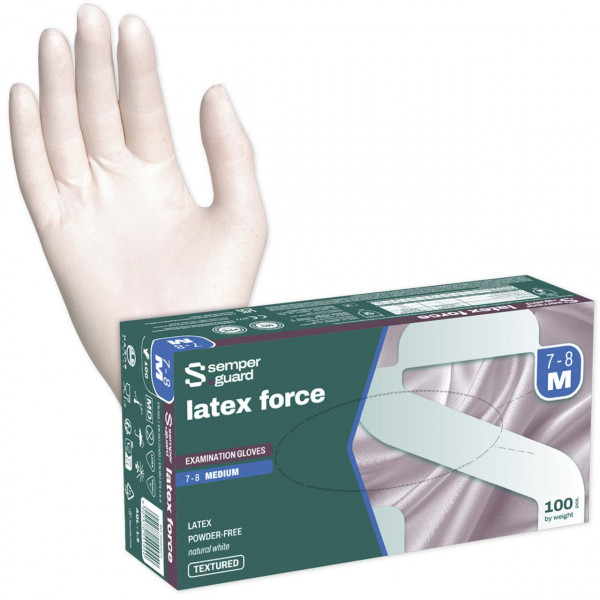 Latex- Einmalhandschuhe SEMPERGUARD LATEX FORCE Cat 3, puderfrei
